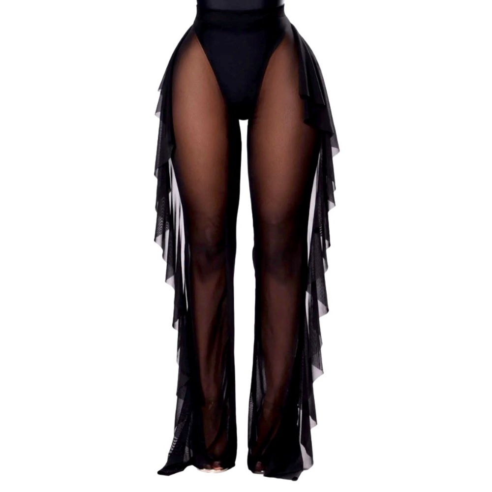 FASHIONOVA Sheer Black Pants like new Mesh black makes your bum look great mesh